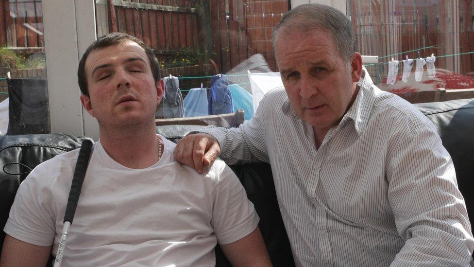 Derry man Sean Lynch, and father, Damien, who blinded himself in Maghaberry prison