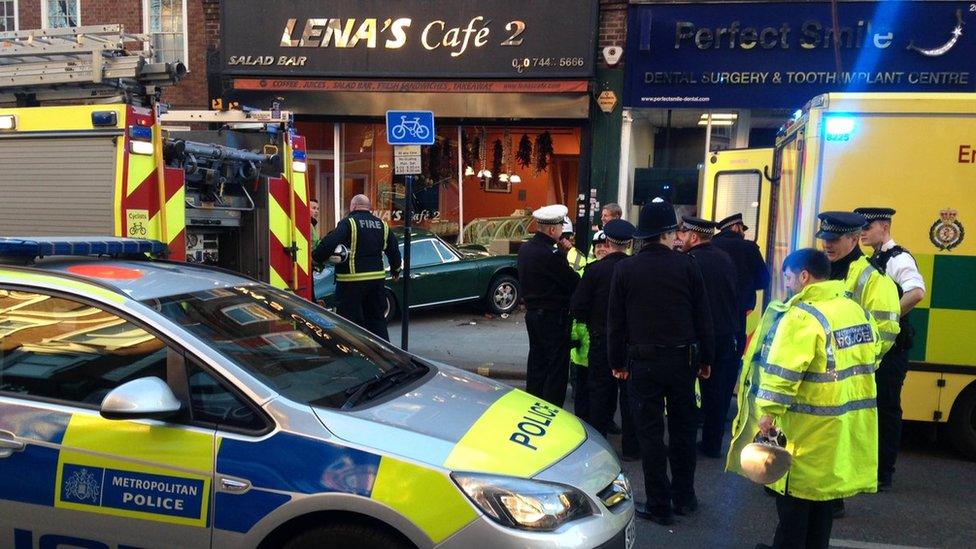 emergency services attend the scene in West Hampstead