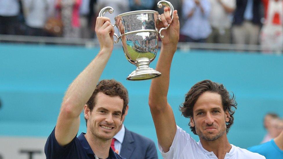 Sir Andy Murray and his partner Feliciano Lopez