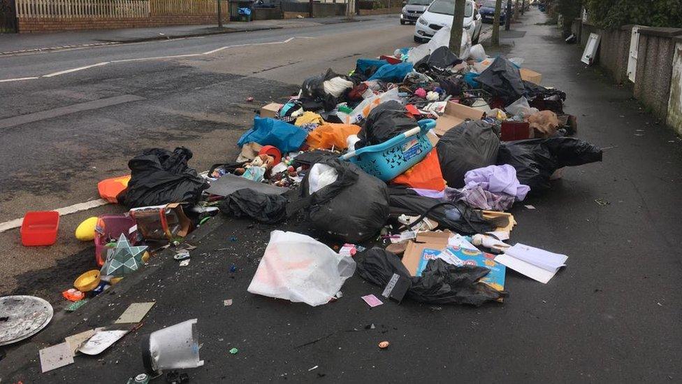 The rubbish was dumped on Monks Park Avenue in Southmead