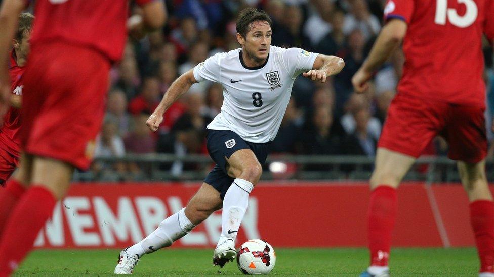 Frank Lampard playing for England