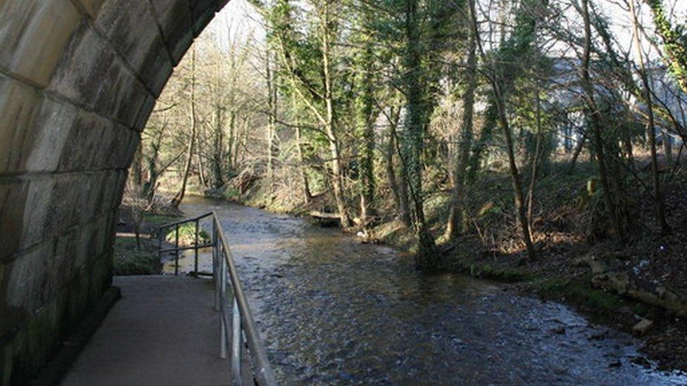 River Clywedog near Felin Puleston in Wrexham