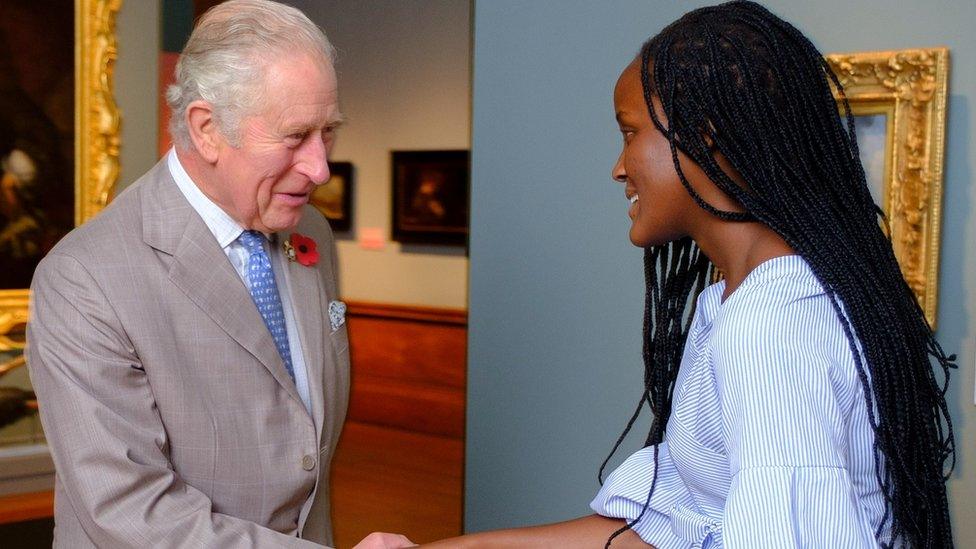 Prince Charles and Vanessa Nakate.