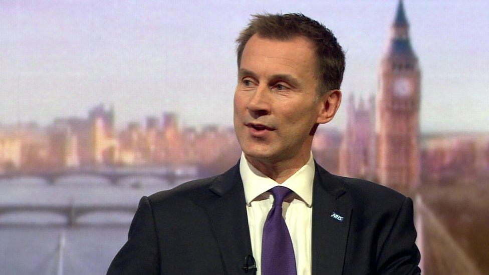 Jeremy Hunt, health secretary