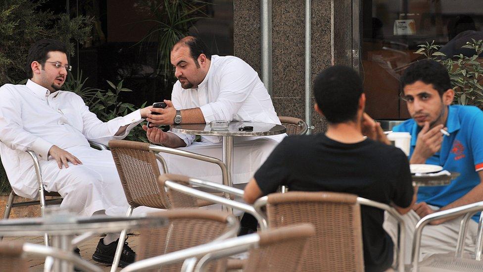 Saudi men at cafe in Riyadh (file photo)