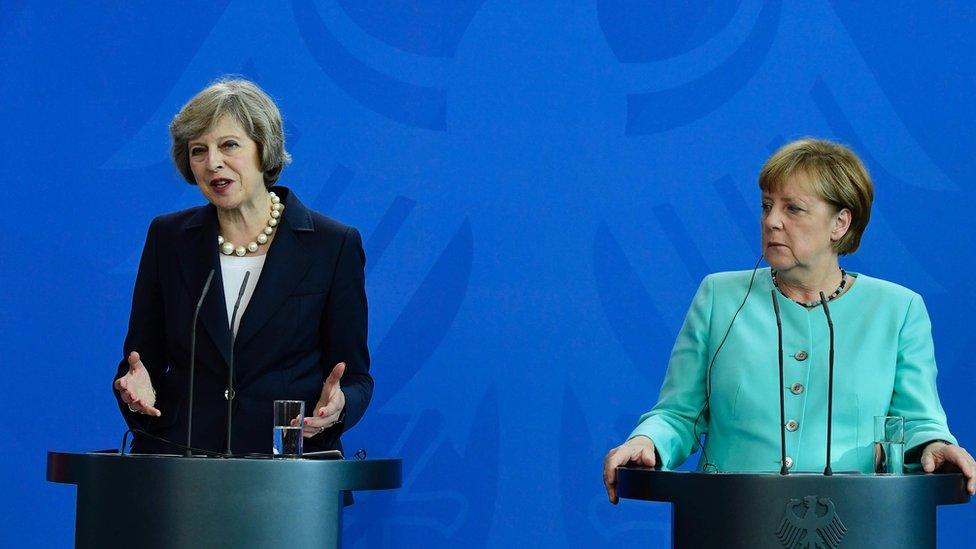 British Prime Minister Theresa May and German Chancellor Angela Merkel.