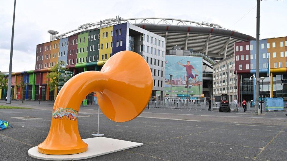 The outside of the Johan Cruyff Arena in Amsterdam