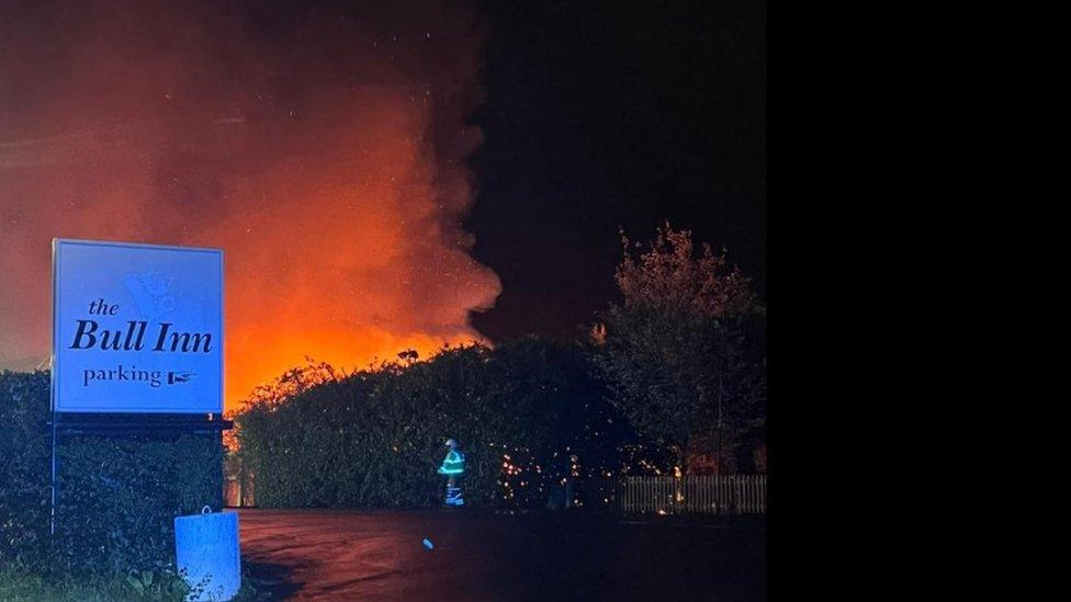 fire at The Bull Inn, Arborfield Cross