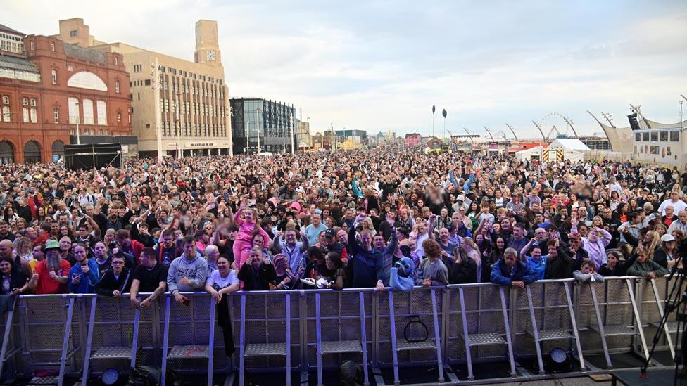 Crowd at Blackpool Illuminations switch-on