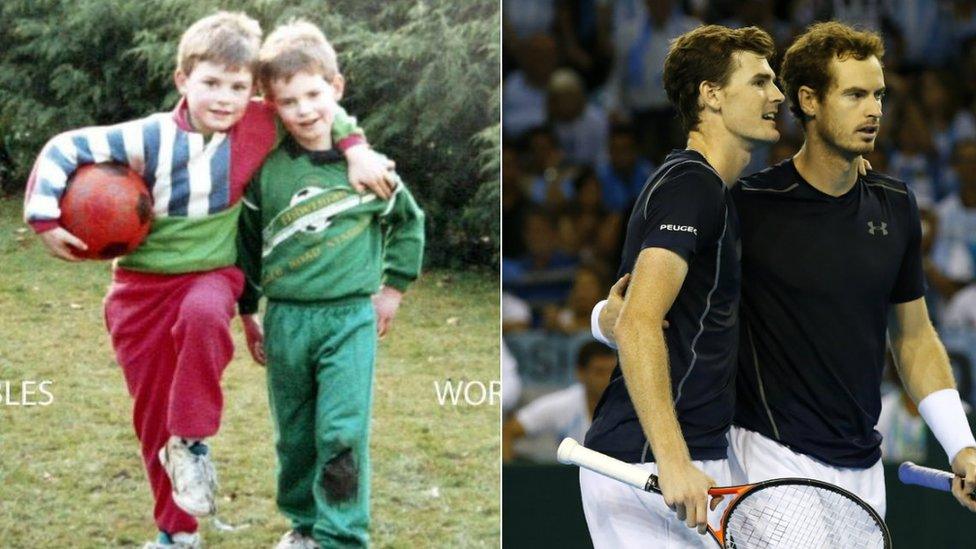 Jamie and Andy Murray - as children and adults