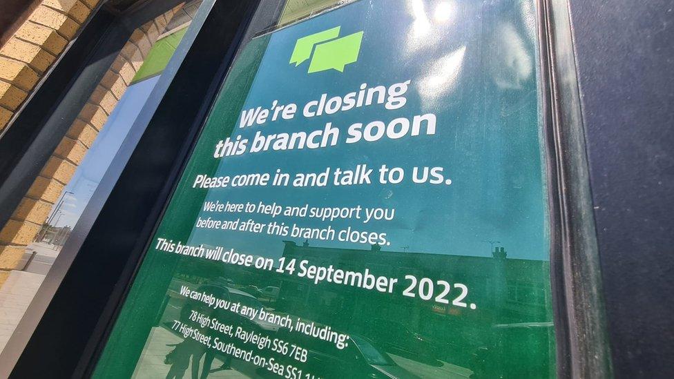 Bank closure sign