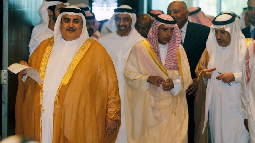 The foreign ministers of the Saudi-led bloc met in Bahrain's capital Manama on Sunday