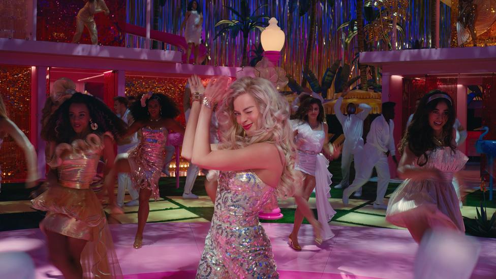 Margot Robbie in a dance scene in the Barbie film