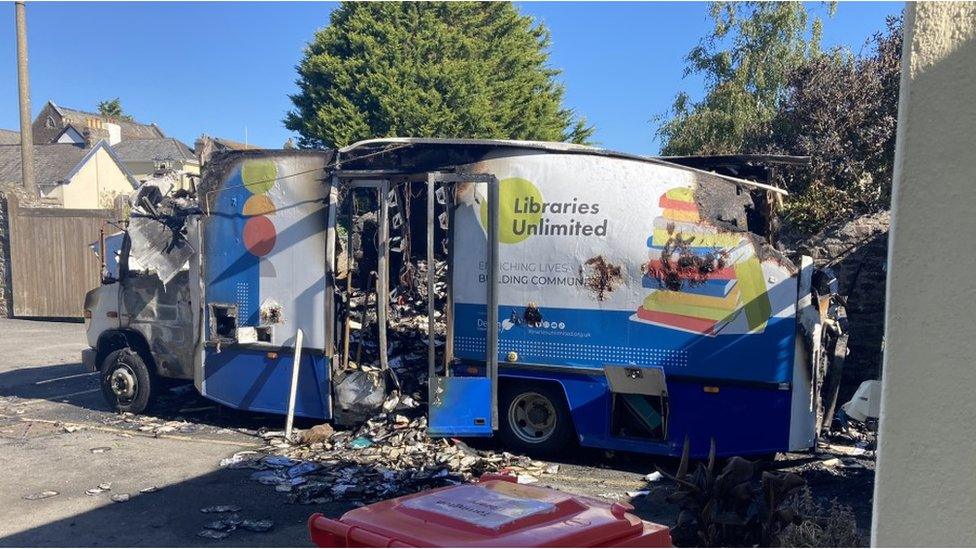 Library bus fire