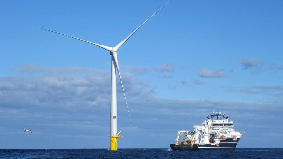 Turbines at Blyth Offshore Demonstrator Wind Farm built by EDF