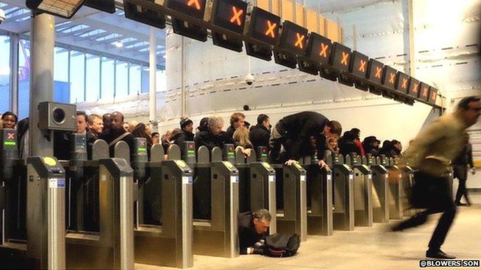 Commuters at London Bridge Station