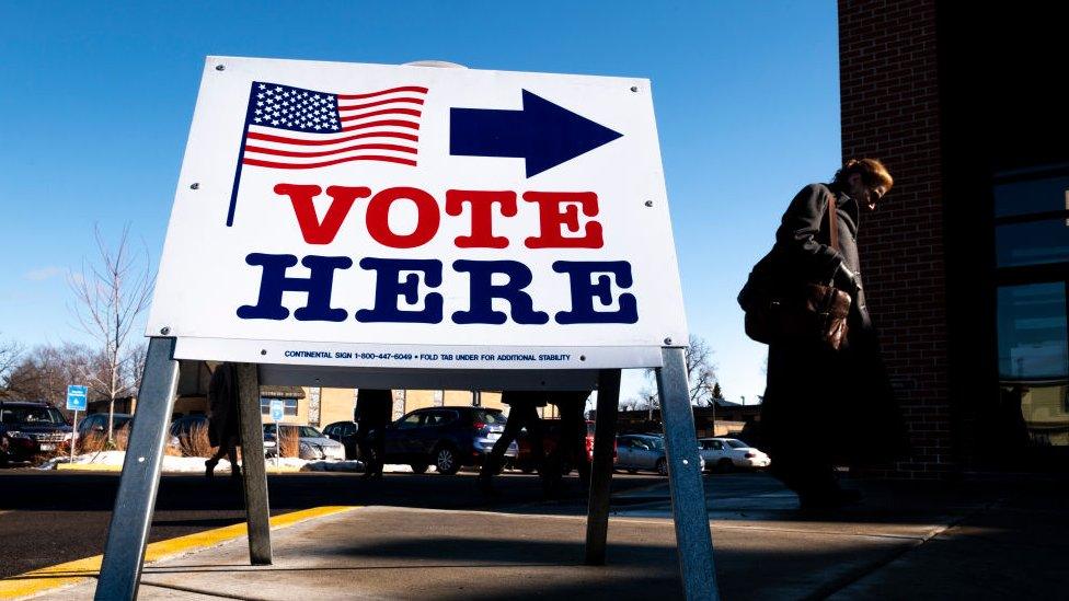 Polling station in USA