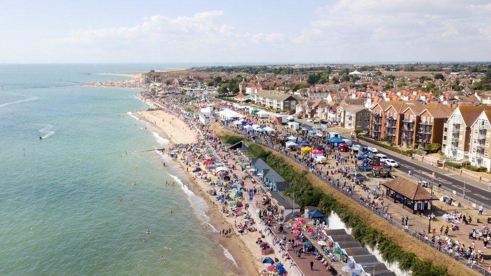 Clacton Airshow in 2022, with thousands of people along the seafront