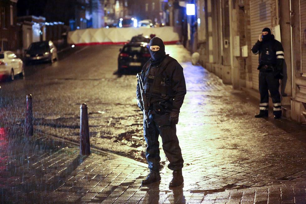 Police patrol streets in Verviers