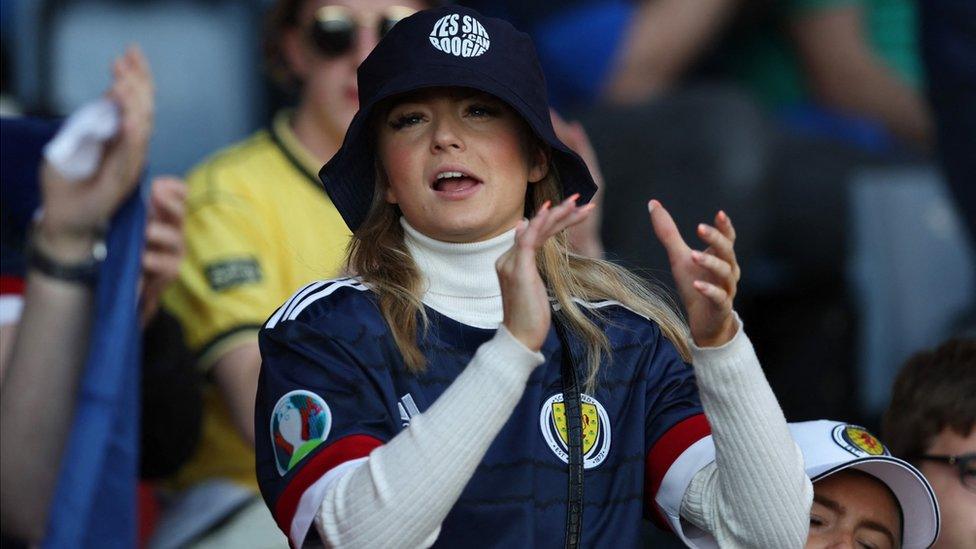 fans at the Scotland v Ukraine game