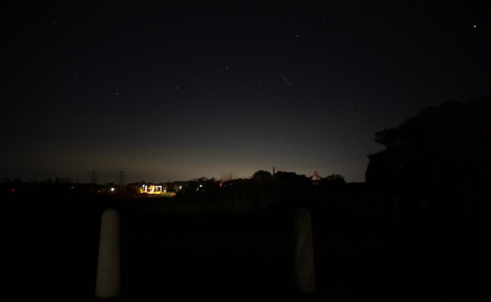 The lighting from Manningtree Station car park