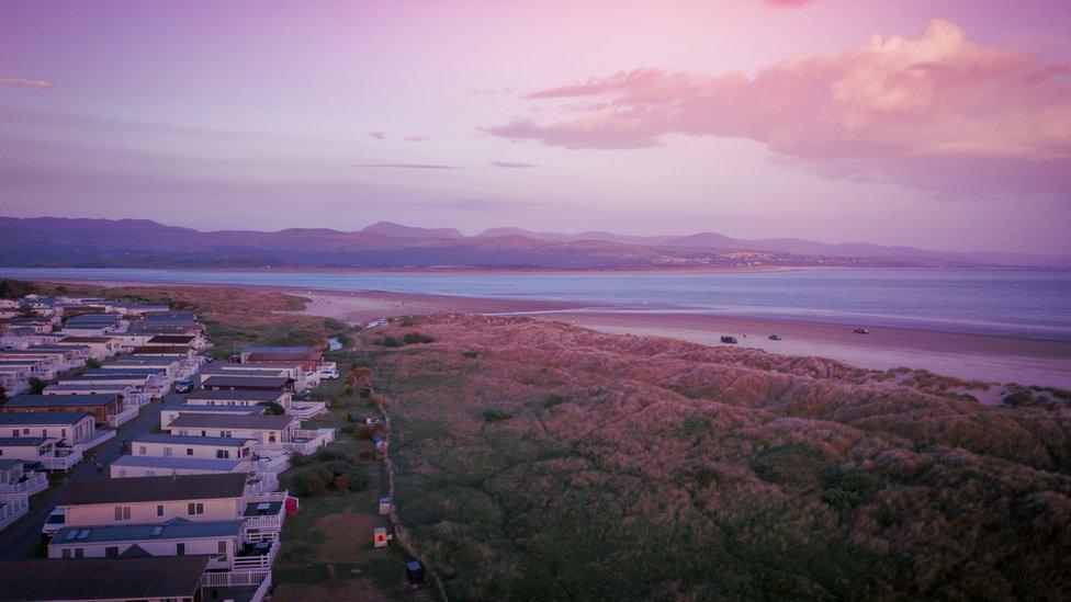 A caravan park in Porthmadog