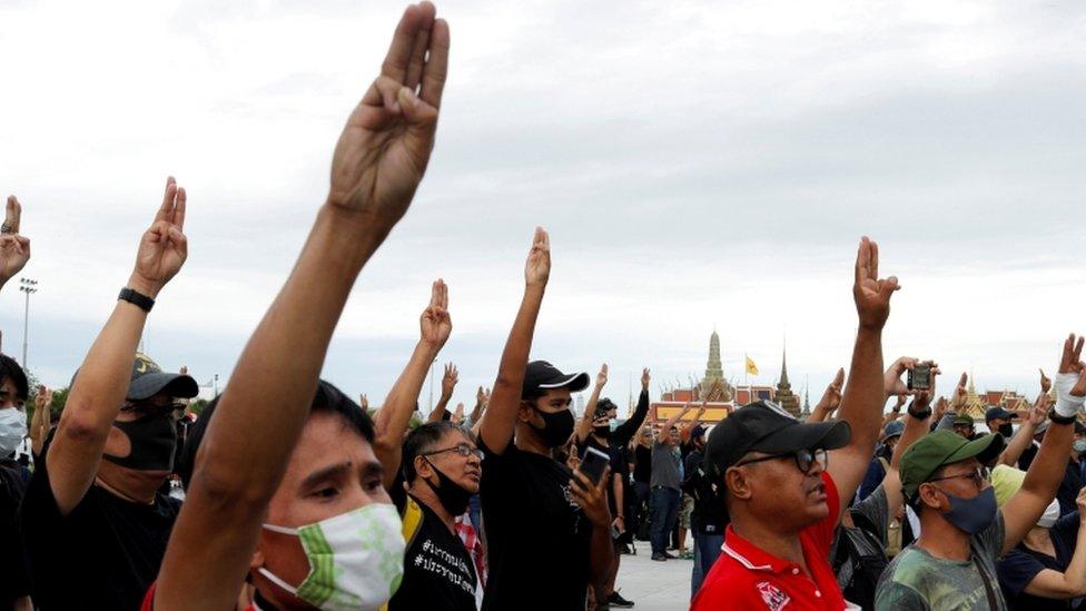 Anti-government protesters in Bangkok, 20 September 2020