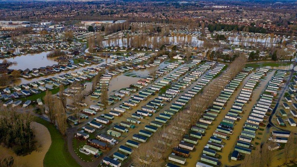 Aerial shots of Billing Aquadrome park in Northampton