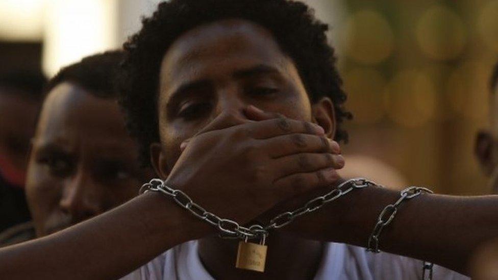 Oromo protester in Malta