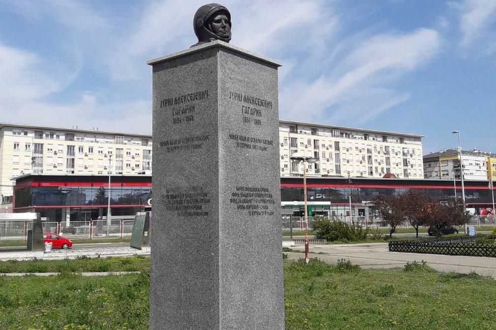 Bust of Yuri Gagarin in Belgrade