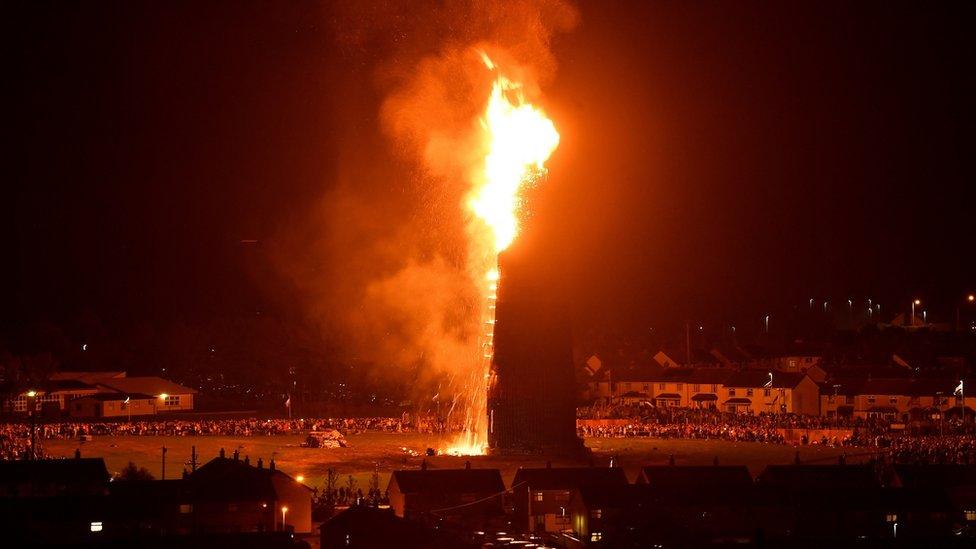 The bonfire at Craigyhill in Larne