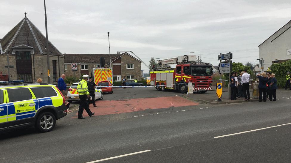 Police and firefighters at the scene