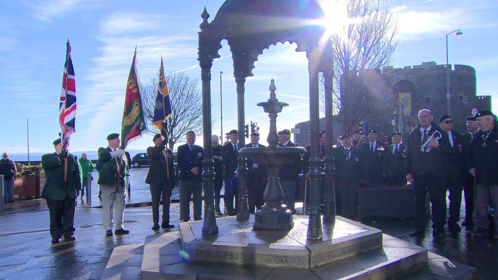 The sun shone for the Carrickfergus ceremony