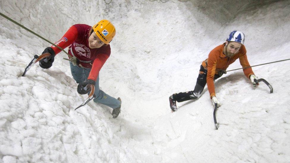 Climbers at Ice Factor Kinlochleven