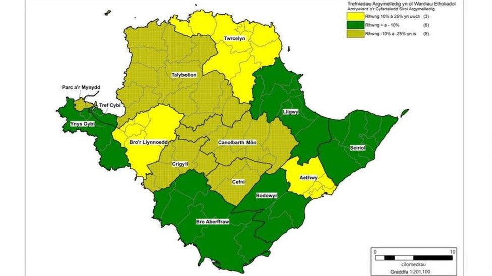 map newydd Ynys Mon