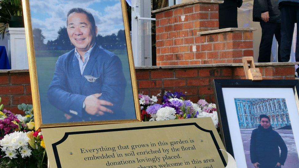 Vichai Srivaddhanaprabha's image in garden