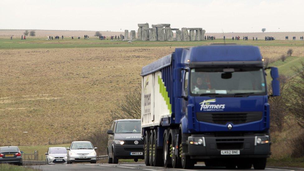 A303 passing Stonehenge