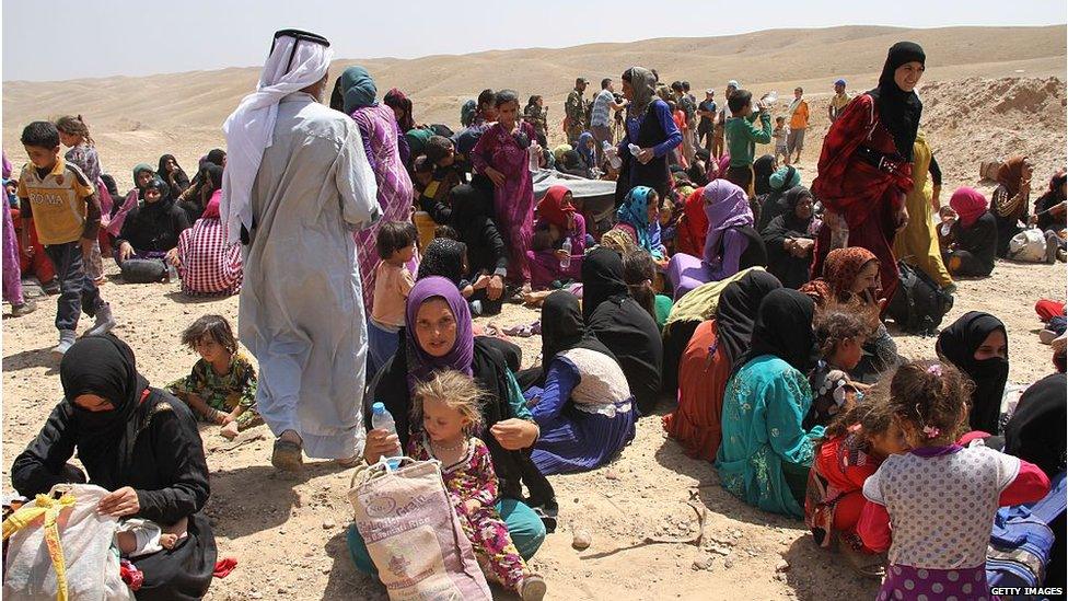 Displaced residents of Hawija