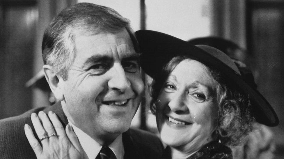 Coronation Street's Mavis Riley, played by Thelma Barlow, marrying Derek Wilton, played by Peter Baldwin, in the long running ITV soap opera