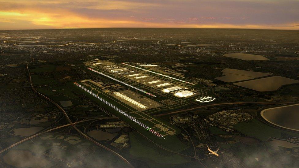 Sunset rendering of third runway