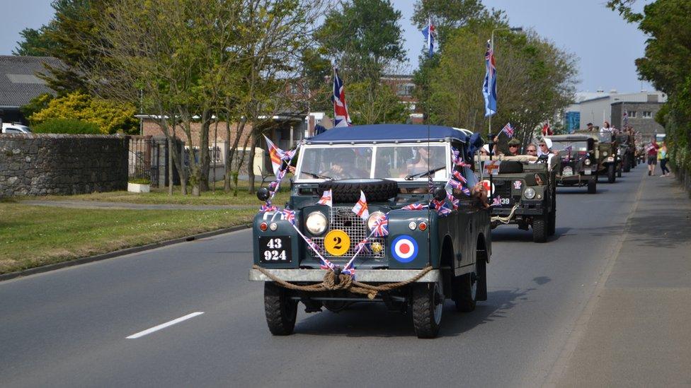 cars in Guernsey liberation day cavalcade