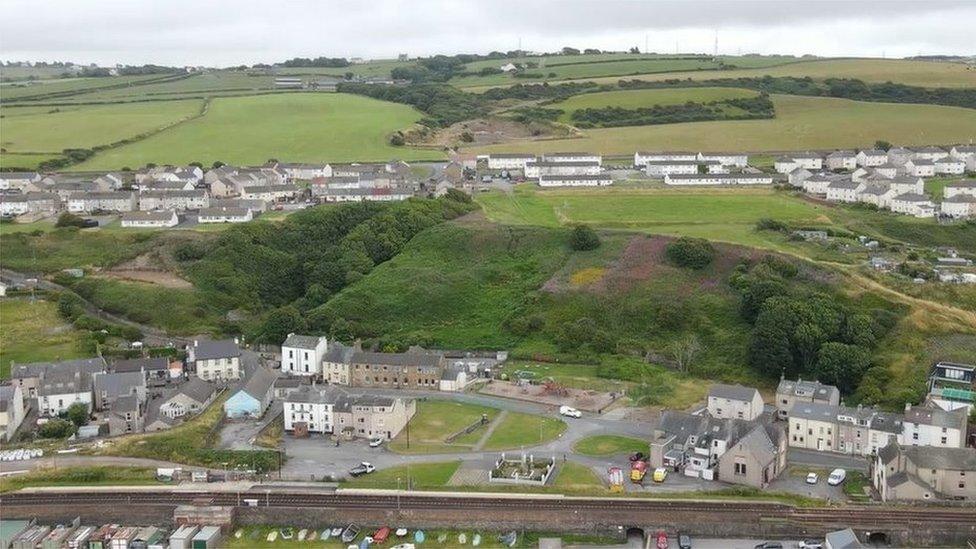 Drone shot of the landslip