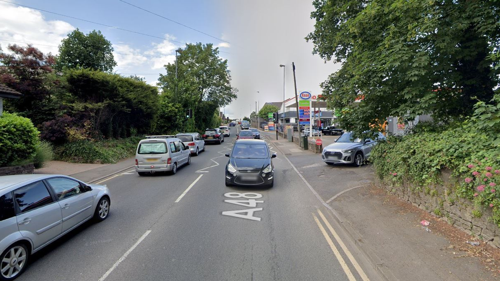 A photo of the a road on the Chepstow A48