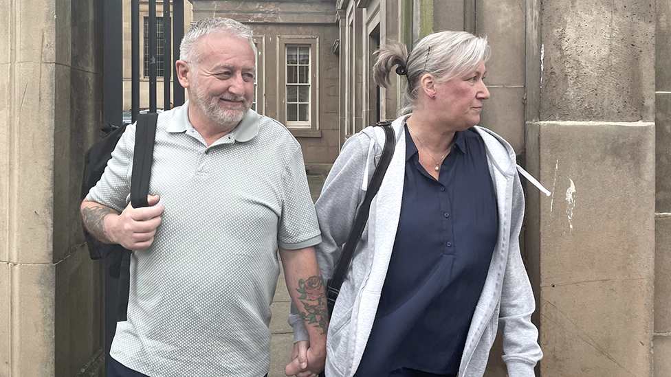 Adriana Orme arriving with her husband for the court hearing on Monday