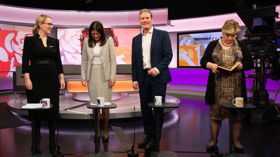 Rebecca Long-Bailey, Lisa Nandy, Keir Starmer and Emily Thornberry on the Victoria Derbyshire programme