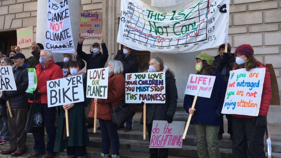 Protesters outside meeting in Southampton