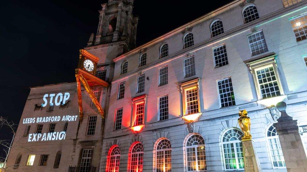 Projection on Leeds City Hall