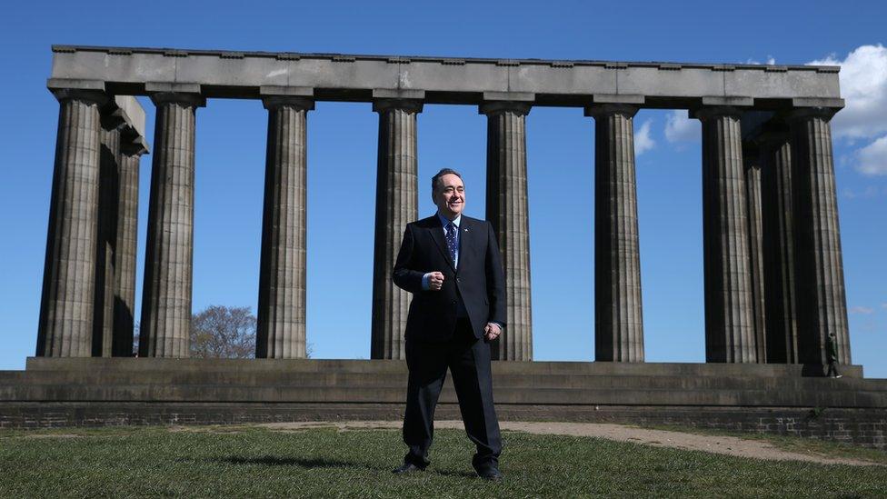 ALBA Party leader Alex Salmond at a photocall on Calton Hill, Edinburgh, marking the launch of the ALBA Lothian campaign for the Scottish Parliamentary election. Picture date: Monday April 12, 2021.