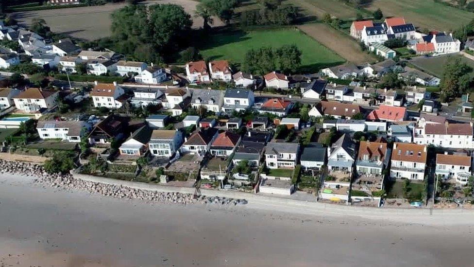 Aerial of houses in Jersey