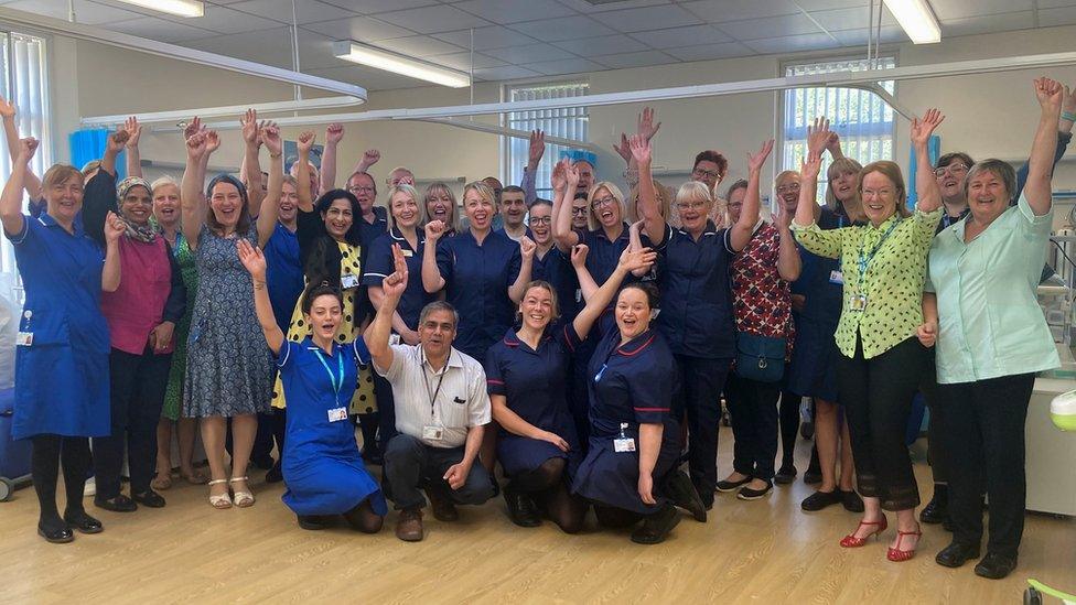 Team at maternity unit celebrate